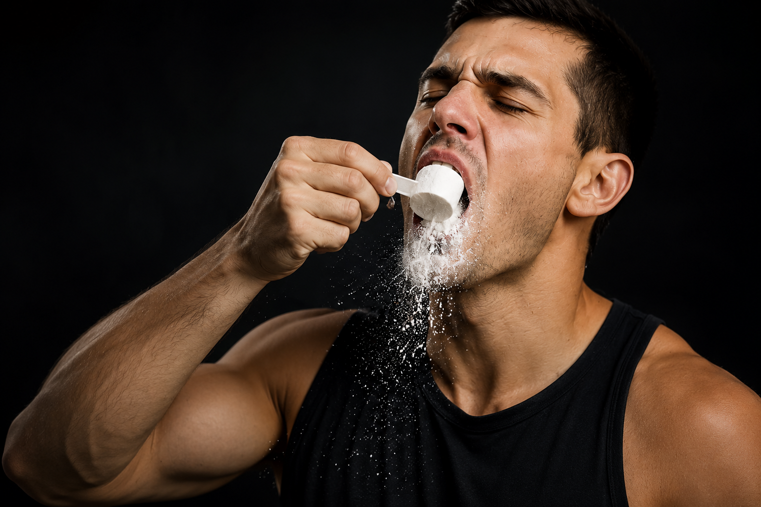 Dry Scooping: riscos da ingestão de suplementos em pó sem água